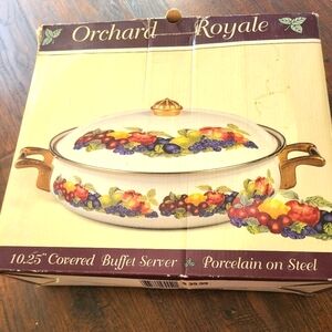 Vintage Orchard Royale Fruits Covered Buffet Server by Lincoware New